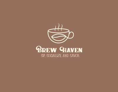 Brew Haven Coffee Shop Logo branding cup logo design graphic design logo min vector
