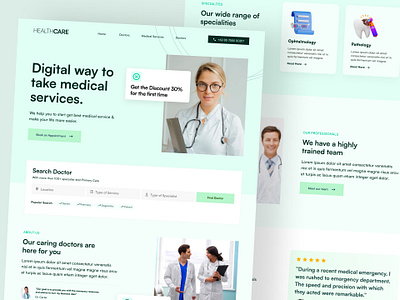 Landing Page for Healthcare clinic doctor figma figma community health healthcare hospital landing page medical professional search doctor ui