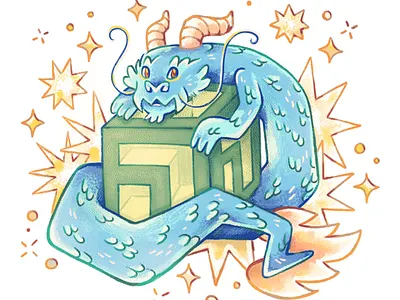 Technological Roar! Powering Through the Year of the Dragon 2024 blue cartoon celebrate character colorful design digital illustration dragon dragon year festive flat happy new year illustration lunar new year tech technology texture year of the dragon