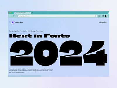Fontspring: Typography Trends 2024 2024 2024 trends big type branding fontspring foundry framer letterform archive template trend reports typography web design