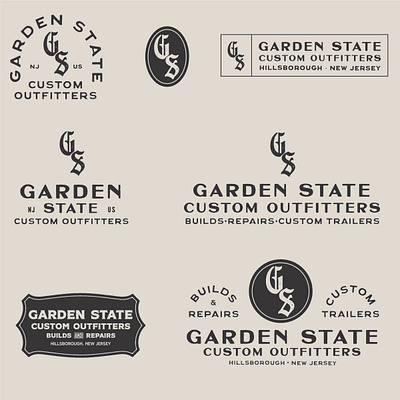 Garden State Custom Outfitters branding design graphic design identity logo typography vector