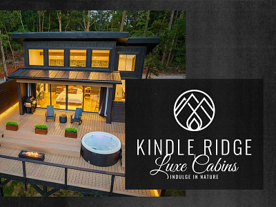 Kindle Ridge badge brand branding cabins design flat graphic design icon logo luxe