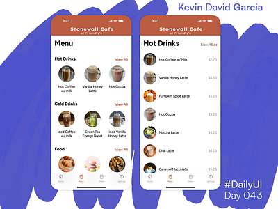 #DailyUI Day 43: Food Menu Items cafe dailyui food menu
