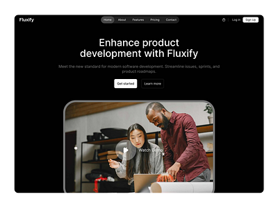 Saas Landing Page for Dev Tech agency app business dark landig page saas software landing page startup tech technology ui web design web dev website