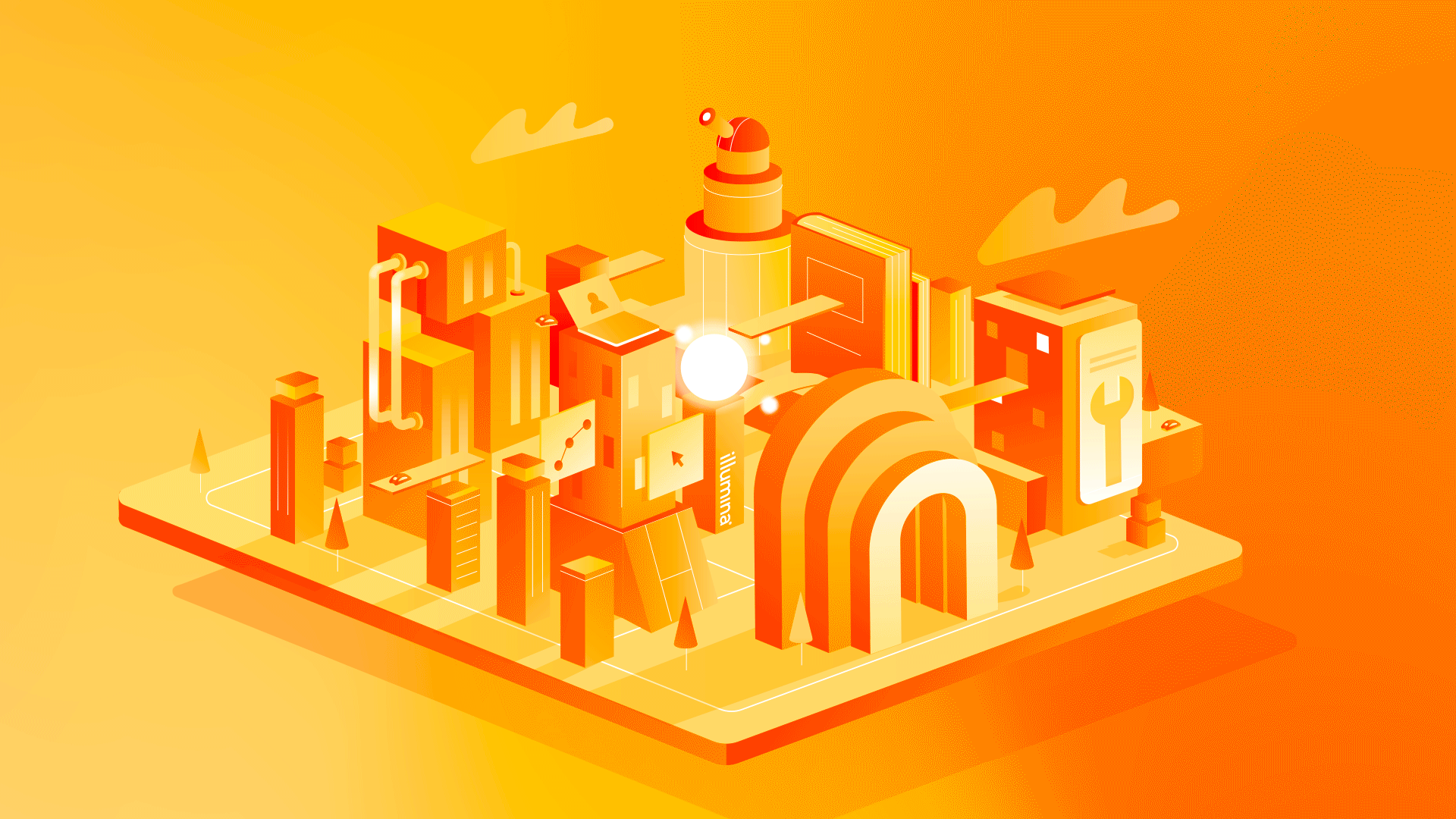 City city costarica futurism illustration isometric light tech