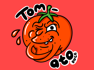 Tom ato Duce branding cartoon character character design cheeky cool design food graphic design illustrated fruit illustration quirky smilling tomato ui vector