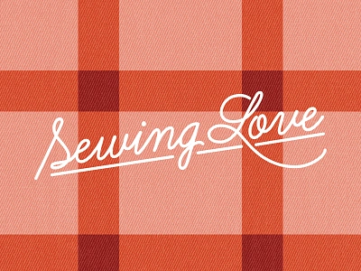 Sewing Love logo branding logo retro script sew texture typography