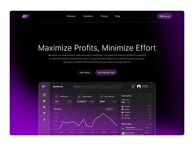 Hero Section - Design Exploration dark mode dashboard design desktop glass glassmorph gradient hero section home page landing page linear product website purple sales ui ui design ux website