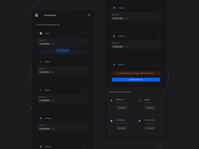 Mobile Dashboard - Exchanges crypto dashboard design exchanges figma mobile ui ux