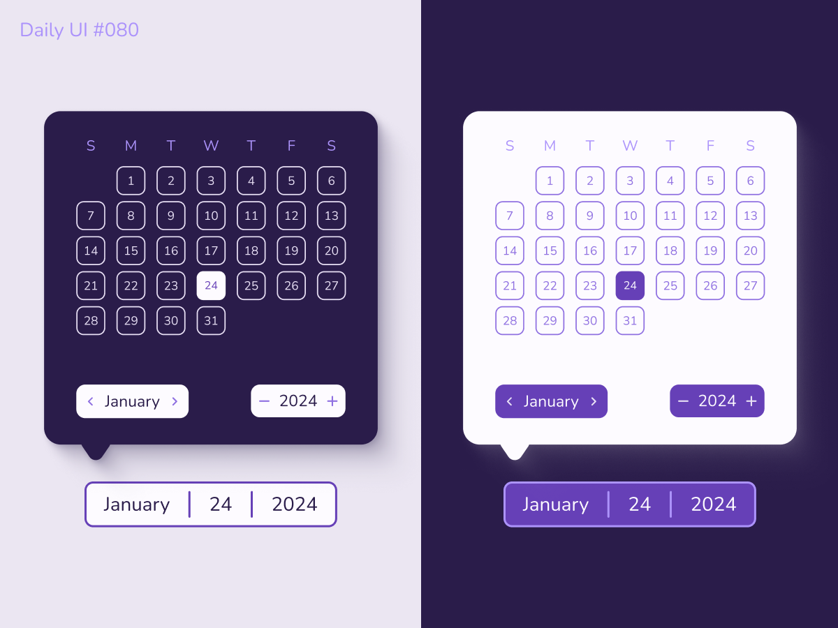 Daily UI #080: Date Picker calendar daily ui date date picker figma graphic design ui