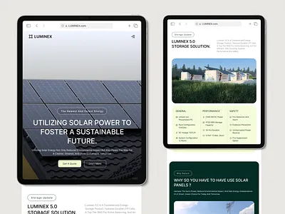 LUMINEX - Solar Energy Company Website [Responsive] company company profile corporate design energy green energy interface landing page responsive solar solar energy solar pane ui ui design web design website design