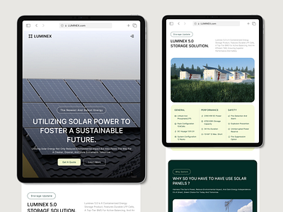 LUMINEX - Solar Energy Company Website [Responsive] company company profile corporate design energy green energy interface landing page responsive solar solar energy solar pane ui ui design web design website design