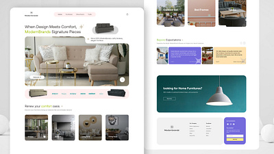 Furniture Website branding figma landing page ui