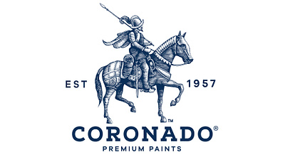 Coronado Premium Paints Brandmark by Steven Noble artwork branding coronado paints design engraving etching illustration line art logomark scratchboard steven noble woodcut