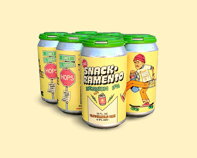 Snack-ramento / Beer Label beer design digital art digital illustration drawing graphic design illustration label design packaging typography
