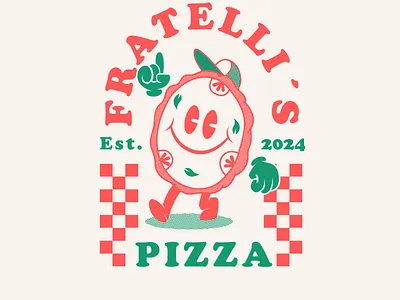 FRATELLI´S PIZZA design diseño de logo diseño plano illustration logo logo logodesign design logodesign design brand marca tipografía