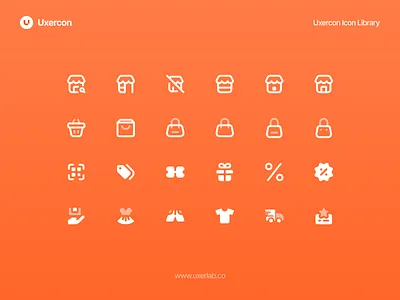 Uxercon - Shopping & Ecommerce app app icon branding design graphic design icon icon pack icon set ui ui design uiux ux ux design