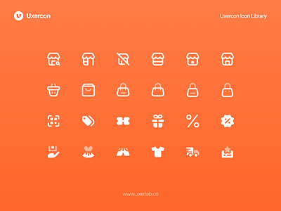 Uxercon - Shopping & Ecommerce app app icon branding design graphic design icon icon pack icon set ui ui design uiux ux ux design