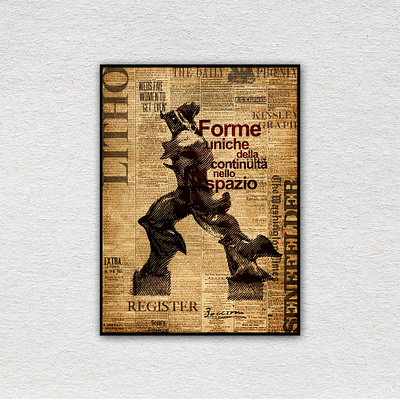 Old style typography poster inspired by Umberto Boccioni old style poster typography poster umberto boccioni