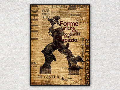 Old style typography poster inspired by Umberto Boccioni old style poster typography poster umberto boccioni