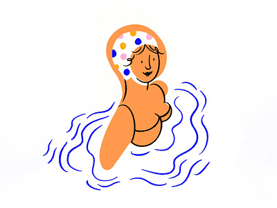 Swim cap, but make it FASHUN 🏊‍♀️ design doodle illo illustration lol retro sketch swim cap swimmer