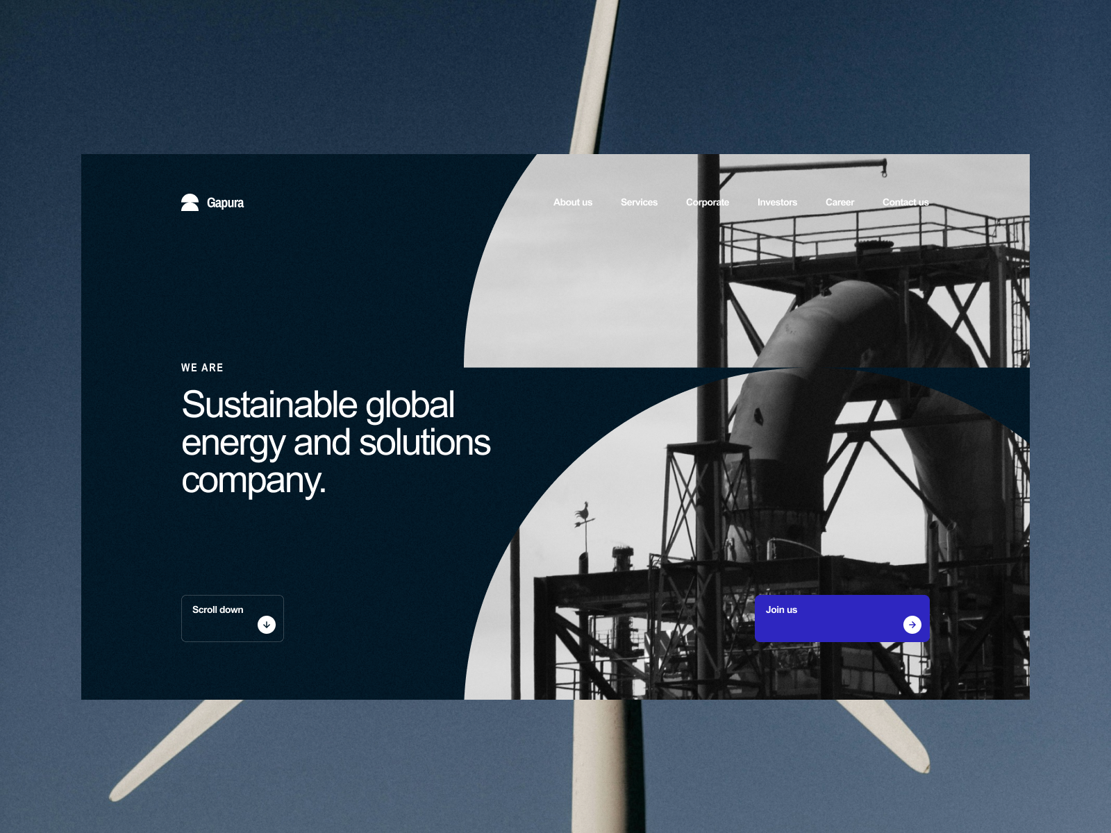 Gapura Energy Website branding clean construction design drill drilling energy engineering landing page minimal minimalist sustainable typography ui ux web design