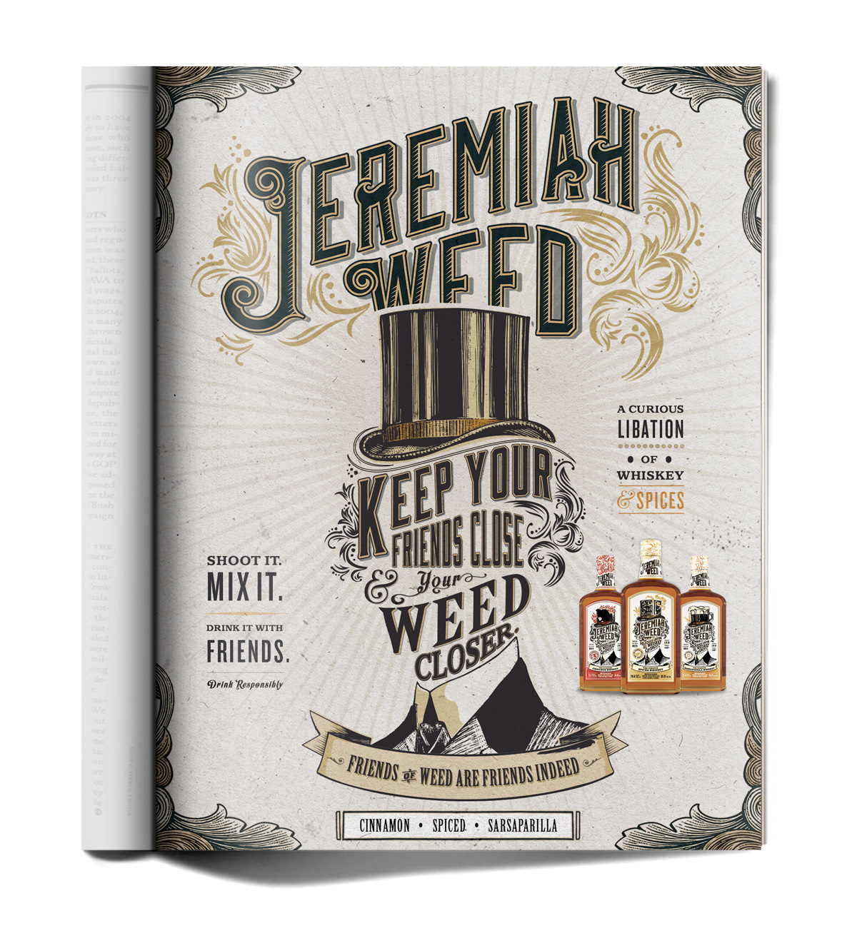 Jeremiah Weed Poster Illustrations by Steven Noble artwork branding design engraving etching illustration jeremiah weed line art portrait scratchboard steven noble woodcut