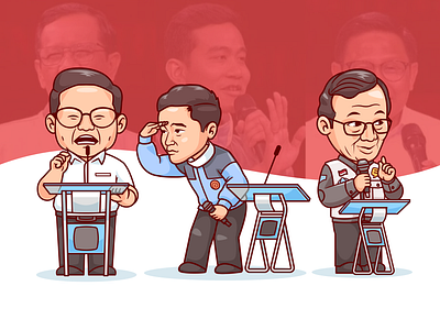 Pictures of Indonesian Vice Presidential Candidates🗣️ character conference cute debate democracy election glasses government group icon illustration indonesia logo man people politician politics presidential speech