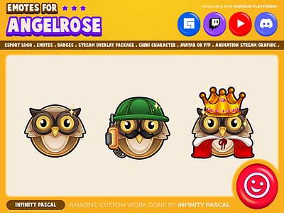 🦉Custom Chibi Owl Sub or Bit Badges🦉 animal animation artwork custom design digital art discord freelancer graphic design illustration kick open commission original character original design owl owl art owl design streamer twitch twitter youtube