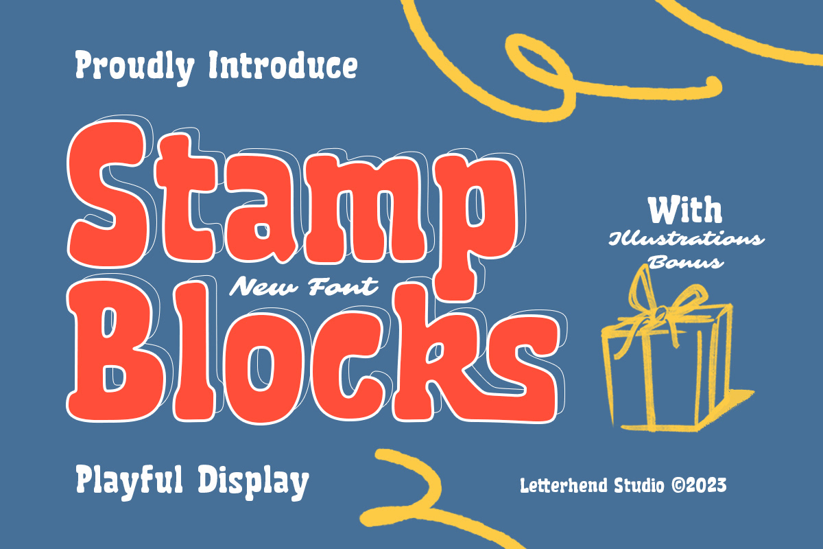 Stamp Blocks - Playful Display Font freebies slab serif