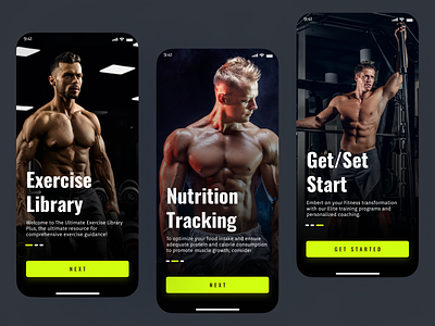 Onboarding for Fitness App app design fitness fitness app fitness mobile app fitness tech app fitness training gym gym app health health app healthness mobile app mobile ui planner sport ui design weight loss workout