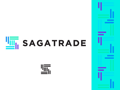 Sagatrade bars bold branding cypto data geometric letter s logo logodesign modern trade