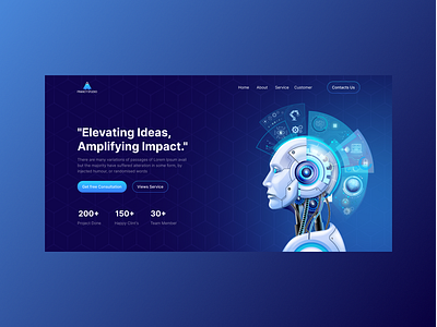 AI - Landing Page Hero Section graphic design hero banner landing page section ui ux website