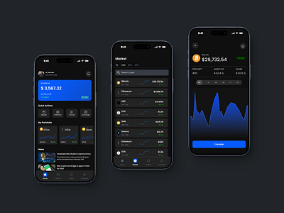 Dark Mode Crypto Wallet UI - 22 branding design figma ui uiux design