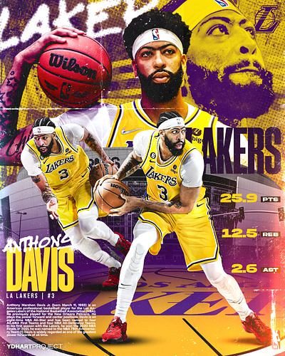 Anthony Davis Lakers Poster graphic design photoshop poster