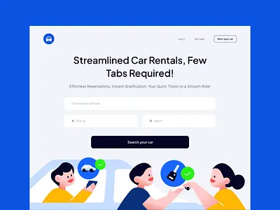 Car Rentals Landingpage #Exploration design exploration figma illustration landingpage ui