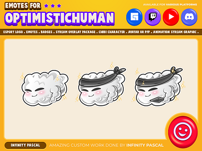 ☁️Cute Clouds Sub or Bit Badges☁️ animation artwork chibi style cloud concept art custom design discord emotes drawing facebook emotes freelancer graphic design illustration loyalty badges open commission twitch design twitch emotes unique youtube emotes