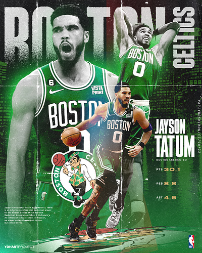 BOSTON CELTICS | JAYSON TATUM #0, POSTER digital imaging graphic design photoshop poster poster design