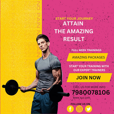 Social Media Post Desing branding design fitness graphic design gym poster