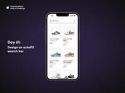 Day 61: Design an autofill search bar auto fill auto fill search auto fill search bar auto fill search bar design daily ui challenge dailyui design hype4academy mobile design mobile ui ui ux