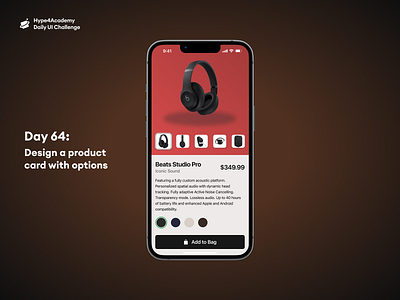Day 64: Design a product card with options daily ui challenge dailyui design hype4academy mobile design mobile ui product card product card design product card ui product card with options product cards ui ux