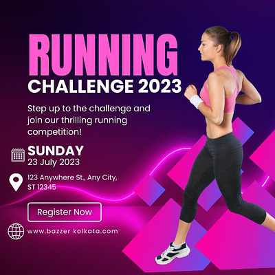 Running Challenge-2023 branding design fitness graphic design illustration poster vector