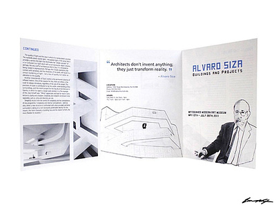 Alvaro Siza pamphlet alvaro siza design exhibit museum pamphlet typography