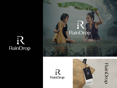 RainDrop logo design. R Water drop logo for fashion logo logo design logo generation logo idea logo maker logo shop rain logo rainy day water water drop