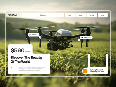 Drone Website - Droom business design dji done concept drone app drone landing page gopro hero section popular trending ui user interface ux web design web service website