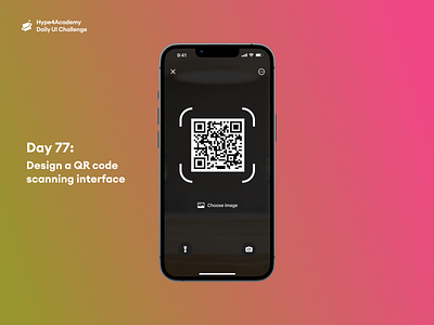 Day 77: Design a QR code scanning interface daily ui challenge dailyui design hype4academy mobile design mobile ui qr code qr code design qr code scanner qr code scanner ui qr code screen qr code ui design ui ux