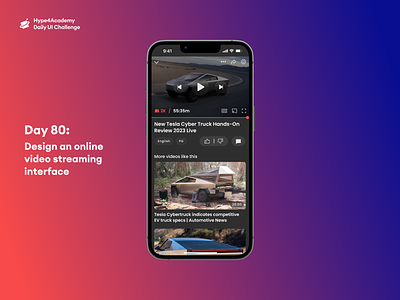 Day 80: Design an online video streaming interface daily ui challenge dailyui design hype4academy illustration mobile design mobile ui online streaming online streaming design online streaming mobile online streaming screen ui ux video stream video streaming