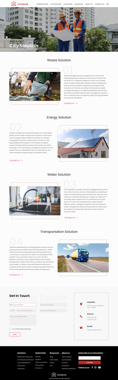 Website Design - CITISOLVE real estate uiux ux website design