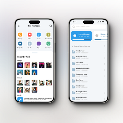 File Manager app uiux design app design file manager app design ui ux