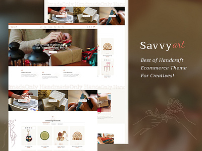 SavvyArt – Handmade & Crafting – eCommerce Theme blooming design ecommerce gifting handicrafts handmade home decor illustration opencart prestashop responsive savvyart template templatetrip woocommerce wordpress